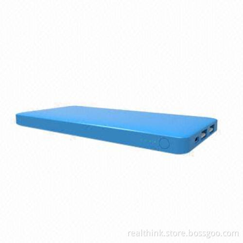 Ultra-thin Dual USB Li-Polymer Backup Power Bank with 10,000mAh Capacity